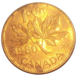 1980 One Cent Canada - Queen Elizabeth II Coin (7827)