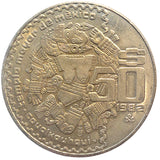 1982 Mo 50-Peso Silver w/Goddess Coyolxauhqui Mexican Coin (7790)
