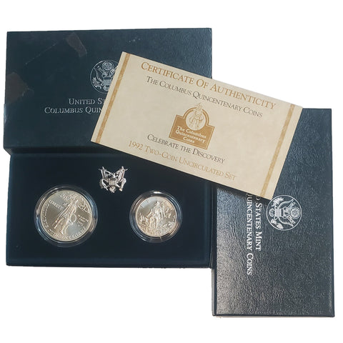 1992 Columbus Quincentenary Proof Silver Dollar Coin Set (7623)