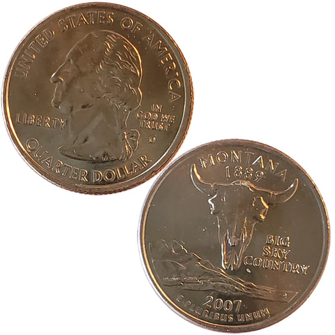 2007 D & P Montana Quarter Coins (8068)