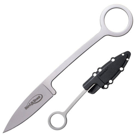 Sheath knife with a black sheath on a white background