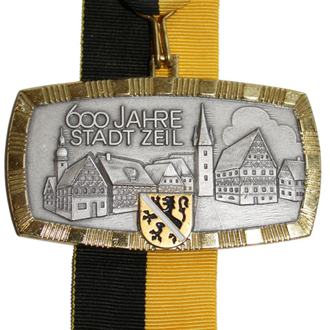 SALE Vintage 1979 German 600 Jahre Stadt Zeil Hiking Medal Pin