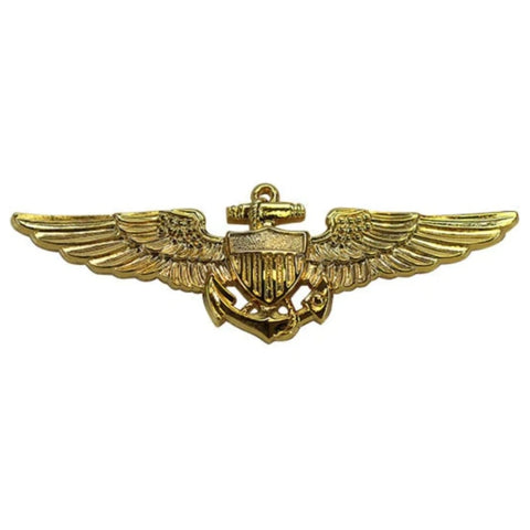 Badge - USN Aviator - Gold Finish - Regulation