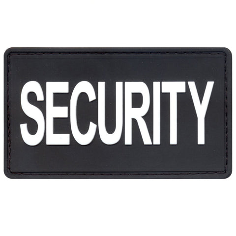 Patch - Rubber Security w/hook Back Black White
