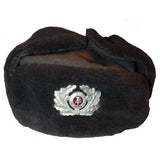 East German NVA DDR GDR Officer Winter Hat w/Insignia - Dk Grey