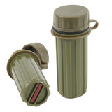 Green waterproof container with a lid on a white background