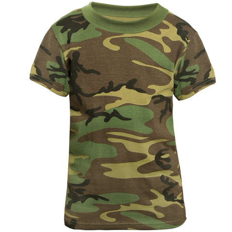 Kids T-Shirt -  Camo Short Sleeve - Woodland
