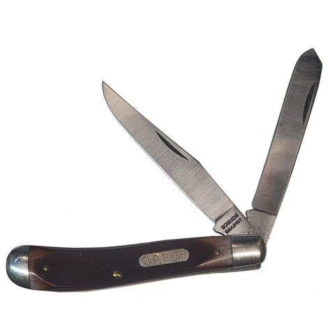 Knife - Vintage Schrade Old Timer Gunstock Trapper 2-Blade Pocket ...