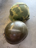 Vintage Vietnam Era Steel Pot Helmet w/Reversible Camo Cover