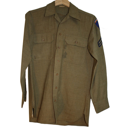 SALE Vintage WWII US Army Enlisted Wool Field Shirt w/Gas Flap