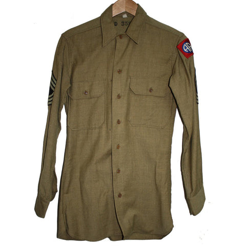SALE Vintage WWII US Army Enlisted Wool Field Shirt w/Gas Flap