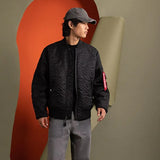 Alpha Industries Camo Quilted MA-1 Bomber Jacket - Black