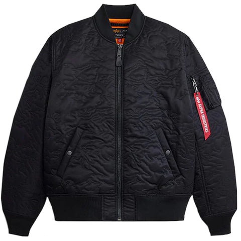 Alpha Industries Camo Quilted MA-1 Bomber Jacket - Black