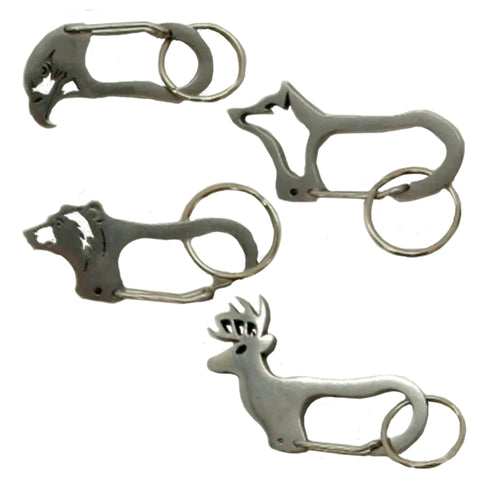 SE Assorted Animal Shaped Carabiner 2" - Stainless Steel (1241WA-48)