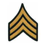 Patch - Chevron Army Dress  - Gold on Green (Pair)