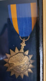 Vintage Beautifully Crafted Display Case w/4 Military Medals (8007)