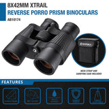 Binoculars - Barska 8x42mm X-Trail Reverse Porro  (AB10174)