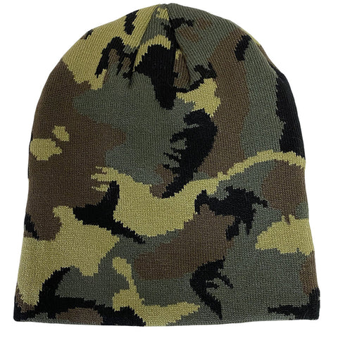 Beanie - Broner Green Camo Acrylic Knit Cap (61-647)