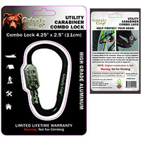 Carabiner Combo Lock - Grizzly Grip