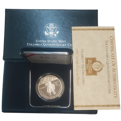 1992 Columbus Quincentenary Proof Silver Dollar Coin (7619)