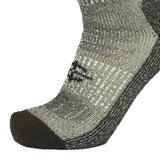 Gray sock with black sole on a white background
