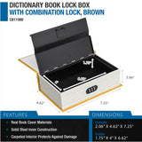 Dictionary Book Lock Box w/Combination Lock - Brown (CB11990)