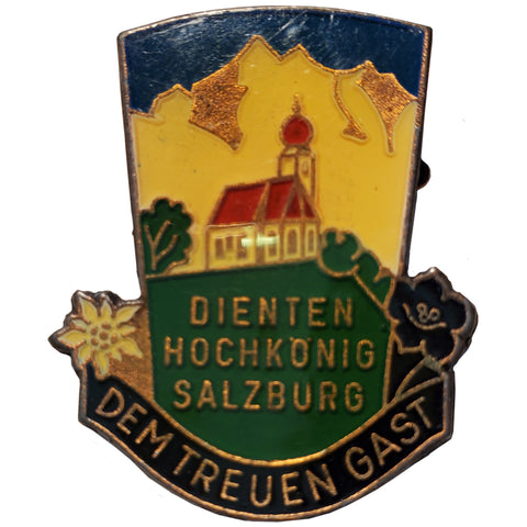 Vintage Dienten Hochkönig Salzburg Dem Treuen Gast Badge (8028)