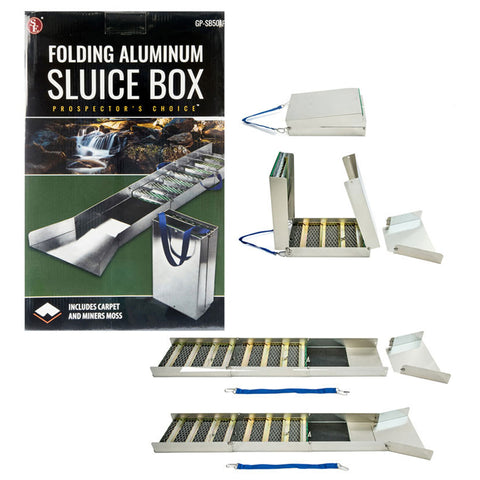 Folding aluminum sluice box