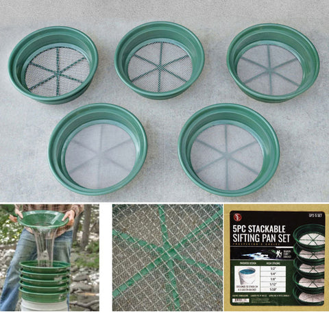 5-Piece Assorted Stackable Sifting Pan Set