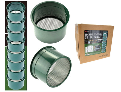 8-piece mini stackable sifting pan set