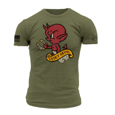 T-Shirt - "Lucky Devil T-Shirt - Military Green"  (GS5790)