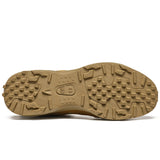 Tan boot sole with brand logo