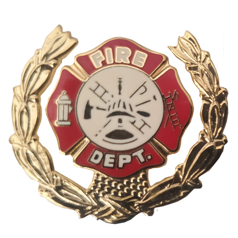 Fire Department w/Wreath Label Pin