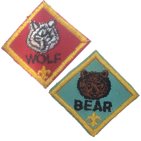 Patch - Set Of Vintage Bear & Wolf w/Fleur De Lis (B1-E59)