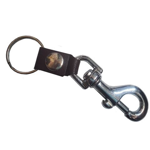 Key Ring - Bolt Snap w/Leather Split Ring Holder Key Chain Accessory