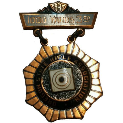 SALE Vintage N.R.A. Northwestern 1000 Yards 3rd 1935 Bronze Medal