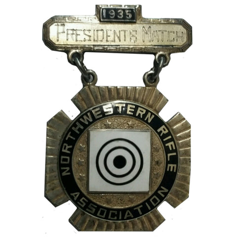 Vintage N.R.A. Northwestern President's Match 1935 Silver Medal