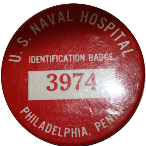 Vintage 1940s US Naval Hospital ID Badge