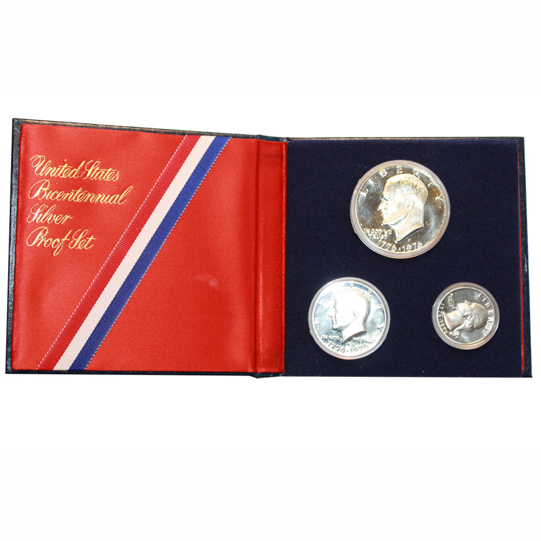 1776-1976 Bicentennial Silver Proof Coin Set With (3) Coins, 52% OFF