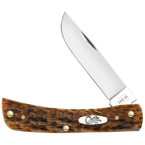Pocket knife with brown handle and silver blade on a white background