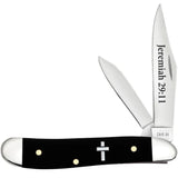 Knife - Case Jeremiah 29:11 Embellished Smooth BLK Synthetic Peanut (60866)