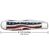 Knife - Case Trapper 64132 Star Spangled Patriotic Smooth Natural Bone (6254SS)