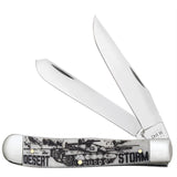 Knife - Case War Series Desert Storm Embellished Smooth Natural Bone Trapper (50953)