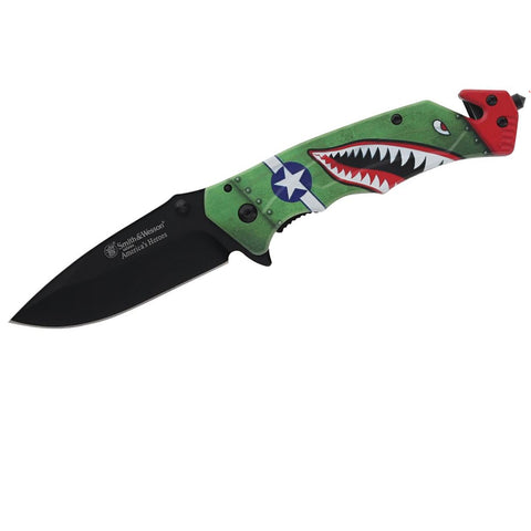 Knife - Smith & Wesson Americas Heroes Linerlock Knife Synthetic Handles (1208872)