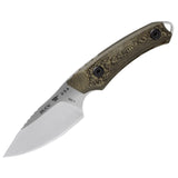 Buck knife with brown handle on a white background