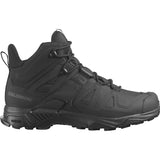 Black Salomon hiking boot on a white background