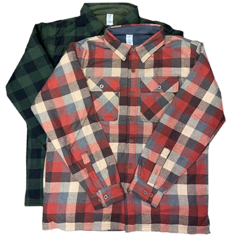 SALE Oscar Sport Fleece Lined Buffalo Plaid Cotton/Poly Button Shirt