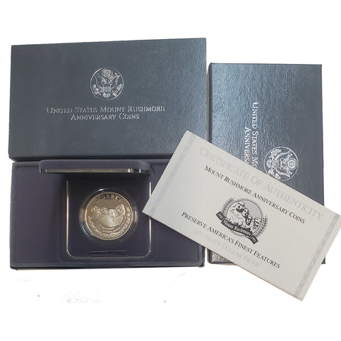 1991 Mount Rushmore Anniversary Proof Silver Dollar Coin (7624)