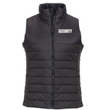 Puffer Vest Black w/White Security Lettering