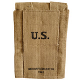 Vintage U.S. WW2 (Marked-1942) Thompson 3 Cell Magazine Pouch - Khaki (8017)